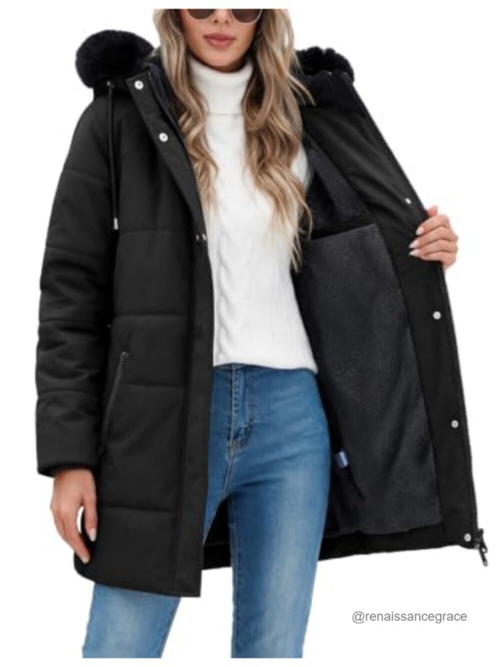 Women's Thicken Puffer Coat Winter Warm Fleece Quilted Jacket Padded Parka